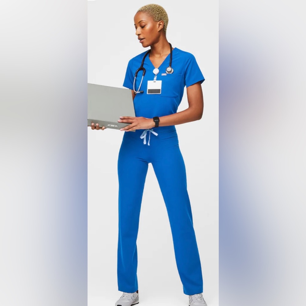 FIGS-Royal Blue Livingston Basic scrub pant-medium petite